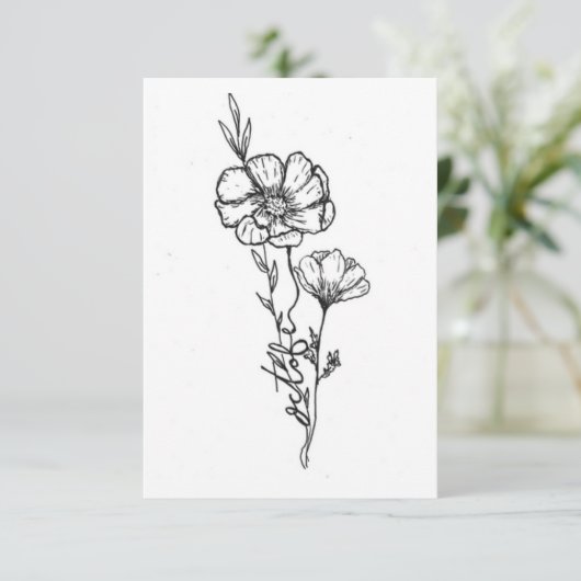 10月誕生花誕生日カードCosmo ノートカード (スタンド正面)