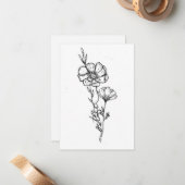 10月誕生花誕生日カードCosmo ノートカード (正面/裏面インサイチュ)