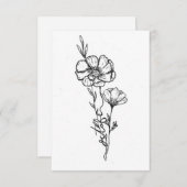 10月誕生花誕生日カードCosmo ノートカード (正面/裏面)