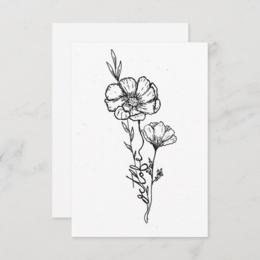 10月誕生花誕生日カードCosmo ノートカード (正面/裏面)