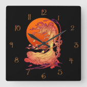 10月風 スクエア壁時計 (正面)