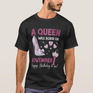 10月1日に女王が生まれた ガーリー 誕生日 女王 Tシャツ