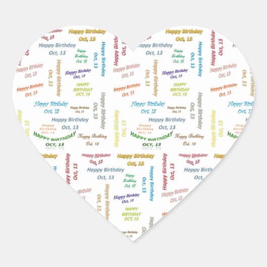 10月13日誕生日シール ハートシール (正面)