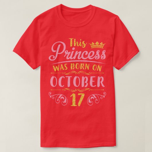10月17生まれ日のハッピーバースデーだった Tシャツ (デザイン正面)