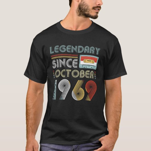 10月1969日の誕生日のヴィンテージ以来伝説 Tシャツ (正面)