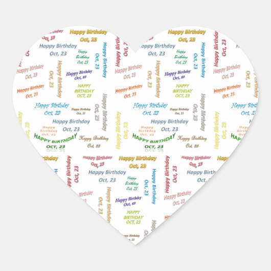10月23日誕生日シール ハートシール (正面)