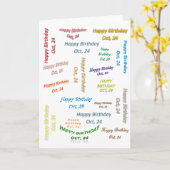 10月24日誕生日グリーティングカード カード (黄色い花)