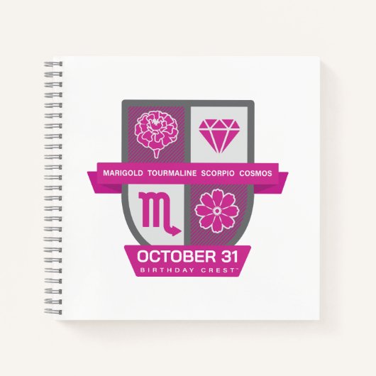 10月24-31日さそり座の誕生日クラウン™ ノートブック (正面)