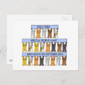 10月25誕生日かわいい猫たち ポストカード (正面/裏面)