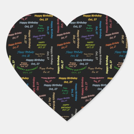 10月27日誕生日シール ハートシール (正面)