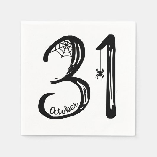 10月31日スパイダーウェブ スタンダードカクテルナプキン (正面)