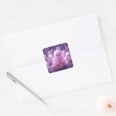 10月31日ハッピーハローウィンかわいいピンク幽霊 スクエアシール (封筒)