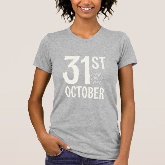 10月31日ハロウィンスパイダーウェブデザイン Tシャツ (正面)