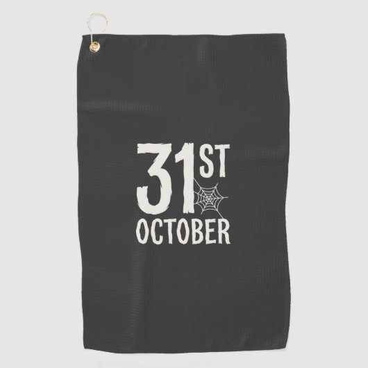 10月31日ハロウィン蜘蛛の巣デザイン ゴルフタオル (正面)