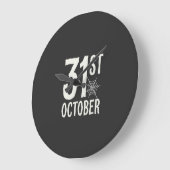 10月31日ハロウィン蜘蛛の巣デザイン ラージ壁時計 (傾斜)