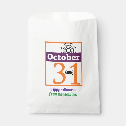 10月31日ハロウィーングディーバッグ – スパイダー付き フェイバーバッグ (正面)