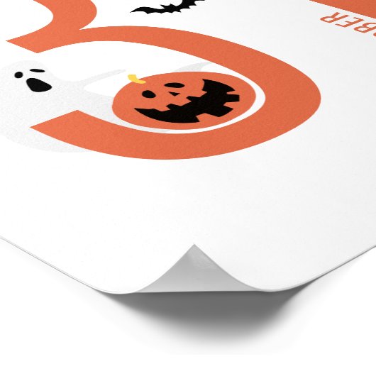 10月31日ハロウィーン | 不気味ウィッチハット、幽霊 ポスター (角)