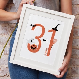 10月31日ハロウィーン | 不気味ウィッチハット、幽霊 ポスター