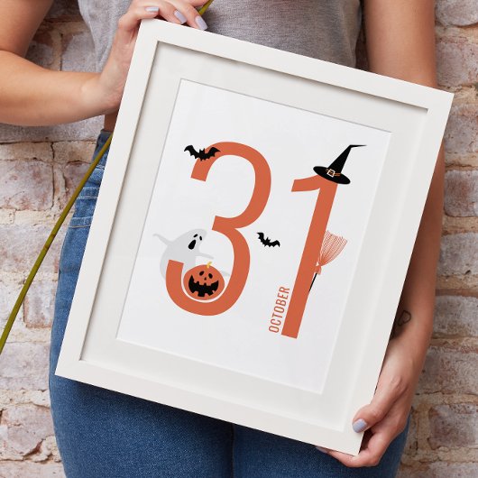 10月31日ハロウィーン | 不気味ウィッチハット、幽霊 ポスター