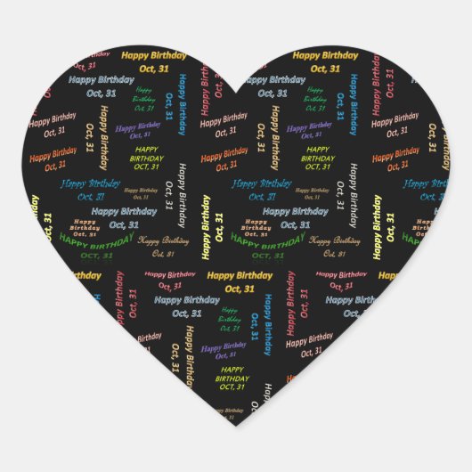 10月31日誕生日シール ハートシール (正面)