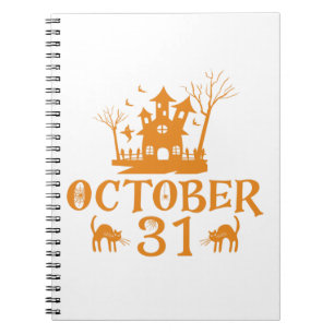 10月31日-ハロウィン-10月-怖い-不気味-31-面白い ノートブック