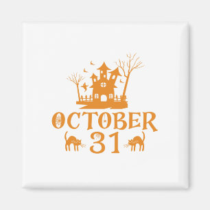10月31日 – ハロウィン–10月 – 怖い–31おもしろい- マグネット