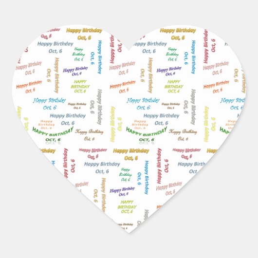 10月6日誕生日シール ハートシール (正面)