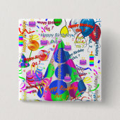 10月7日誕生日スクエアボタン 缶バッジ (正面)