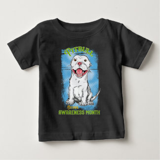 10月、ピットブル認識度月Tシャツ ベビーTシャツ