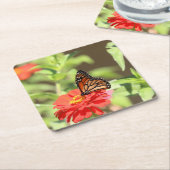 10月（昆虫）オオカバマダラ、モナーク紙プレート スクエアペーパーコースター (アングル)