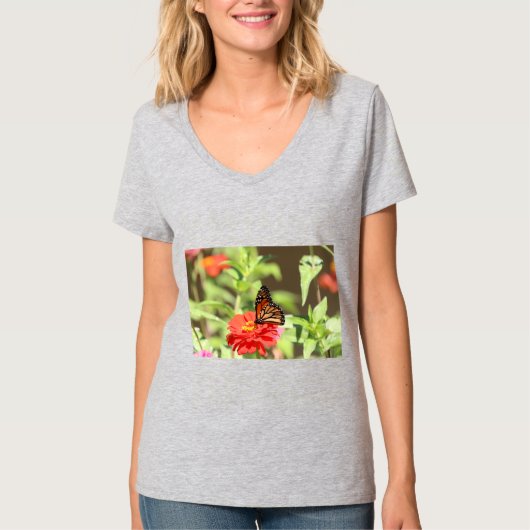 10月（昆虫）オオカバマダラ、モナークTシャツ Tシャツ (正面)
