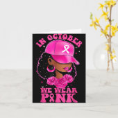 10月　私たちはピンクを着る　黒人女性の乳がん カード (黄色い花)