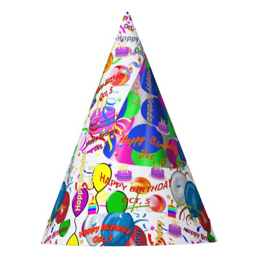 10月、5パーティー誕生日ハット、誕生日パーティハット パーティーハット (正面)