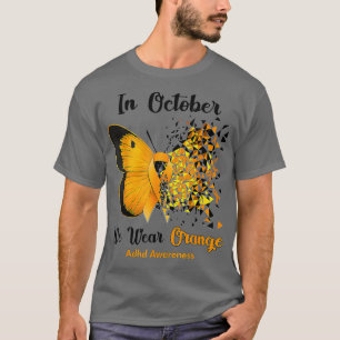10月We衣服オレンジADHD認識度1 Tシャツ