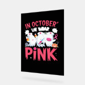 10月We衣服ピンクナース乳がん認識度 アクリルサイン (傾斜)