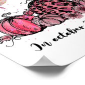 10月We衣服ピンクハミングバード乳癌Awa ポスター (角)