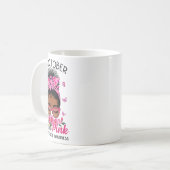 10月We衣服ピンクブラックウィメンズメッシーバンブレスト コーヒーマグカップ (正面左)