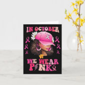 10月We衣服ピンクブラック女性乳がん阿波 カード (黄色い花)