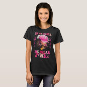 10月We衣服ピンクブラック女性乳がん阿波 Tシャツ (正面フル)