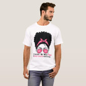 10月We衣服ピンクブラック女性乳がん阿波 Tシャツ (正面フル)