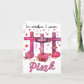 10月We衣服ピンクリスチャン乳がん認識 カード (裏面)