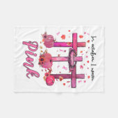 10月We衣服ピンクリスチャン乳がん認識 フリースブランケット (正面(横))