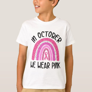 10月We衣服ピンクリボン乳がん待ち Tシャツ