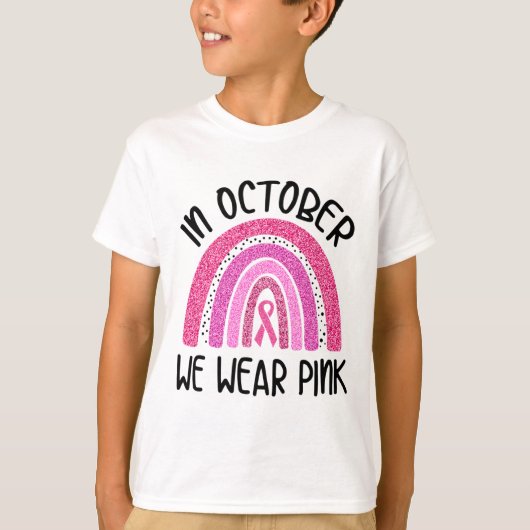 10月We衣服ピンクリボン乳がん待ち Tシャツ (正面)