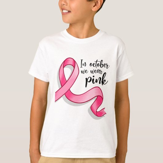 10月We衣服ピンクリボン乳がん待ち Tシャツ (正面)