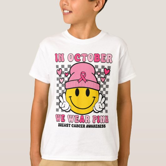 10月We衣服ピンクリボン幽霊ハロウィンブレ Tシャツ (正面)