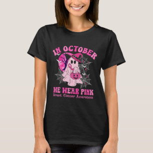 10月We衣服ピンク乳がん女性幽霊ハル Tシャツ