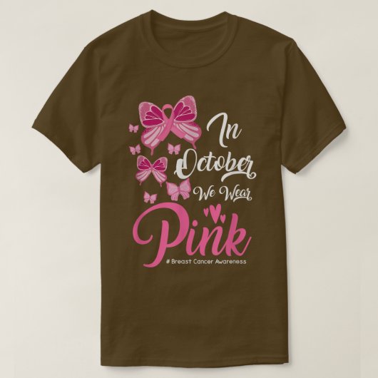 10月We衣服ピンク乳がん認識度 Tシャツ (デザイン正面)