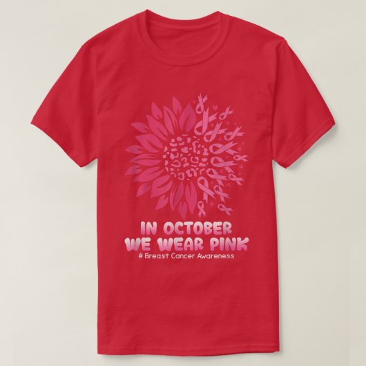 10月We衣服ピンク乳がん認識度 Tシャツ (デザイン正面)