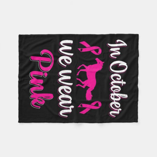 10月We衣服ピンク乳がん認識度Ho フリースブランケット (正面(横))